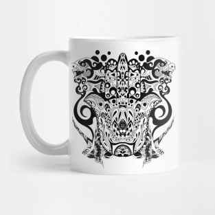 kaiju monsters in mandala hand pattern ecopop Mug